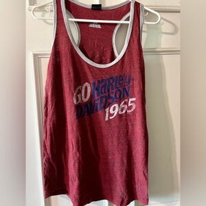 Harley-Davidson Red and Cream Fabric